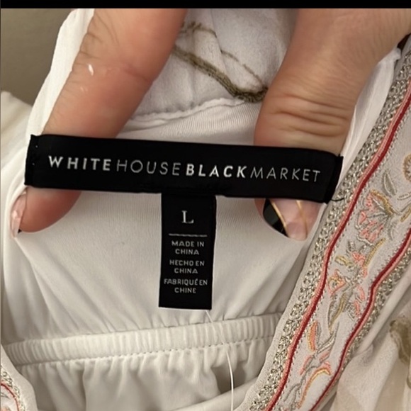 White House Black Market White and Yellow Sundress - Picture 2 of 3